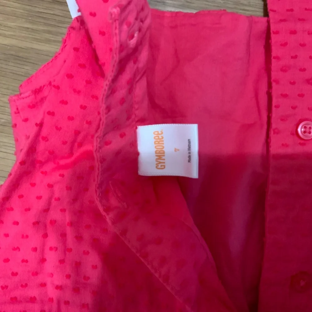 Hot Pink Tiered Dress with Bows on Each Shoulder Size 7